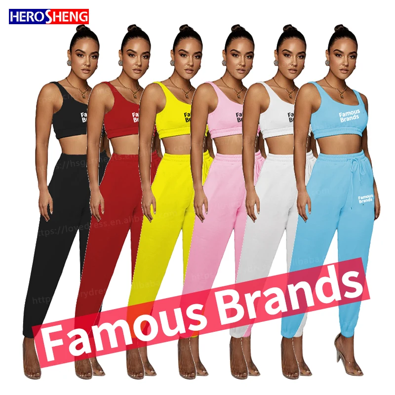 

2021designer famous brand summer sport wear solid color crop top Sexy 2 piece Women Top Short Pants Two Piece Women Set