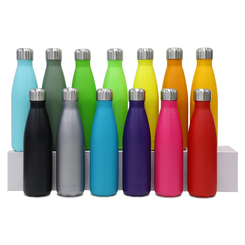 
cheap flask cola shaped water bottle insulated stainless steel vacuum cup 