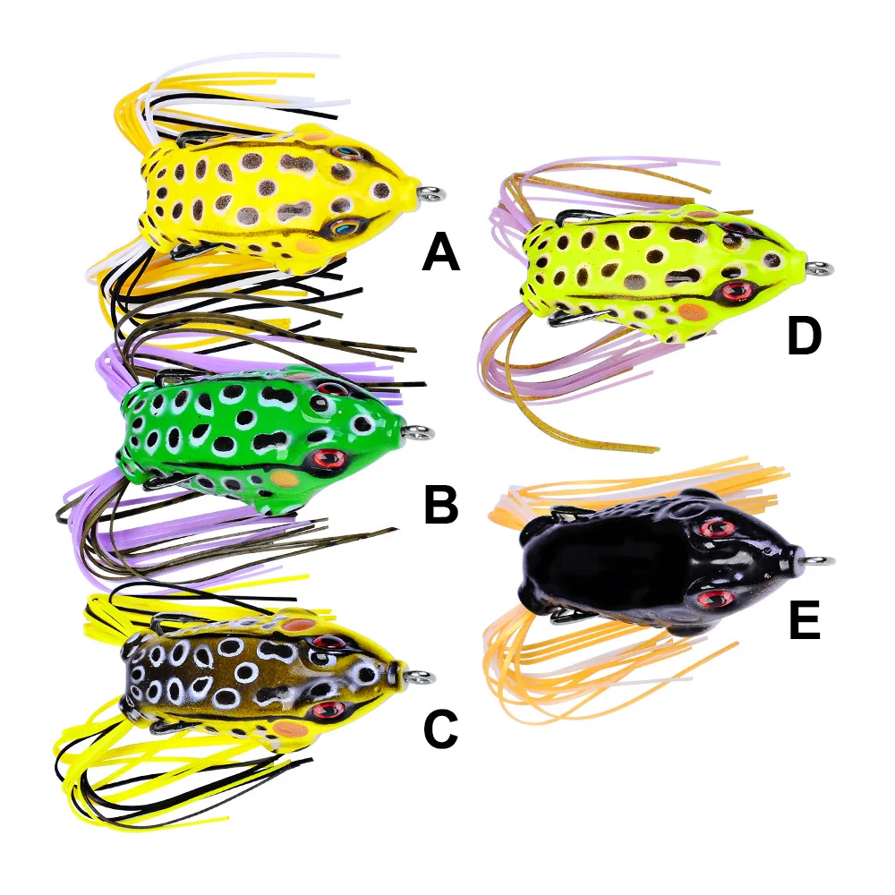 

WEIHE 5.2cm 8.5g Wholesale FR021 plastic soft frog fishing bait lure with Blister packing, 5 colors
