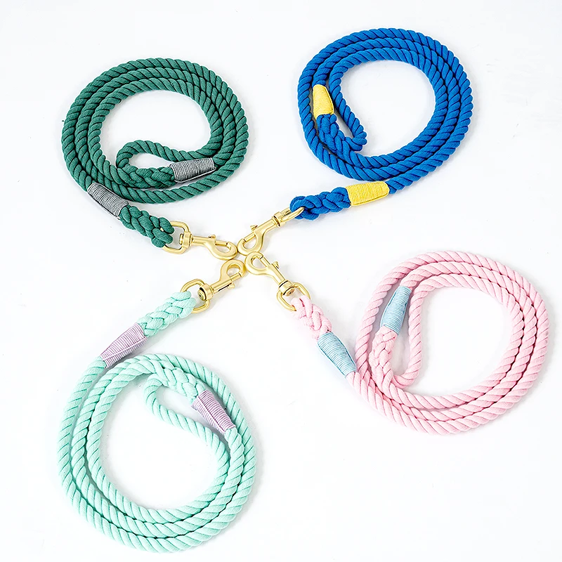 

Manufacturer wholesale outdoor thick dog rope leash multi-colors, Blue,red,pink,green,apricot,as picture