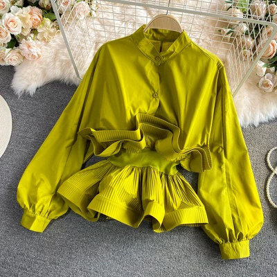 

2021 Latest Design Summer Women French Fashion Blouse Tops