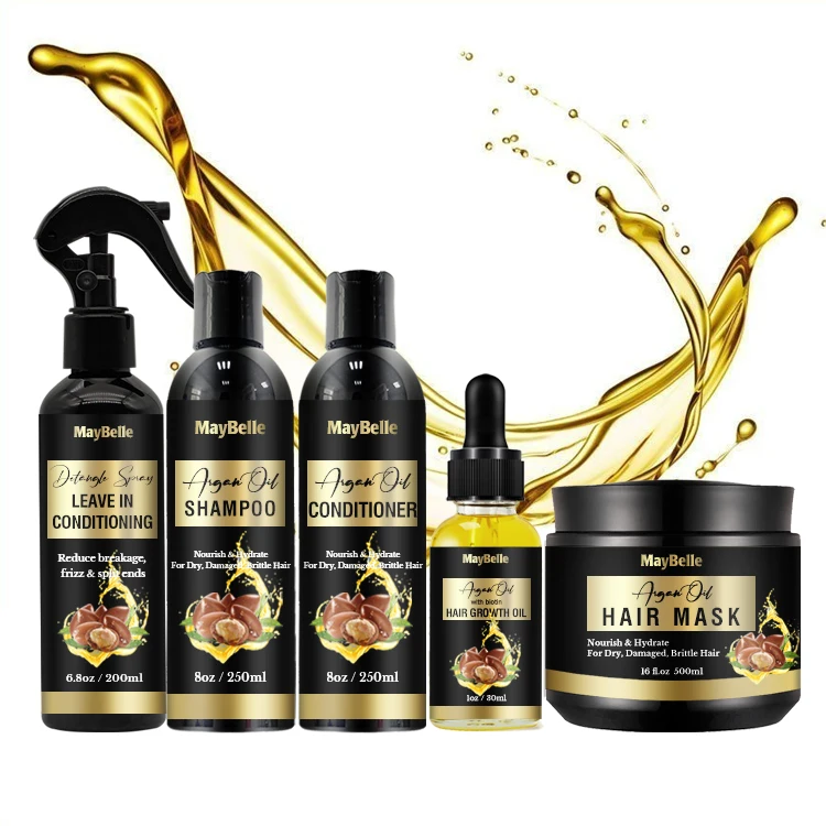 

Private Label Curly Hair Collection Hair Shampoo Biotin Growth Oil Kit Frizz Control Hair Care Repair Set