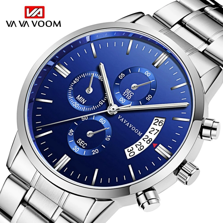 VAVA VOOM VA-214 Stylish Business Watch For Man Stainless Steel Analog Quartz Calendar 2019 Fashion Men Watch