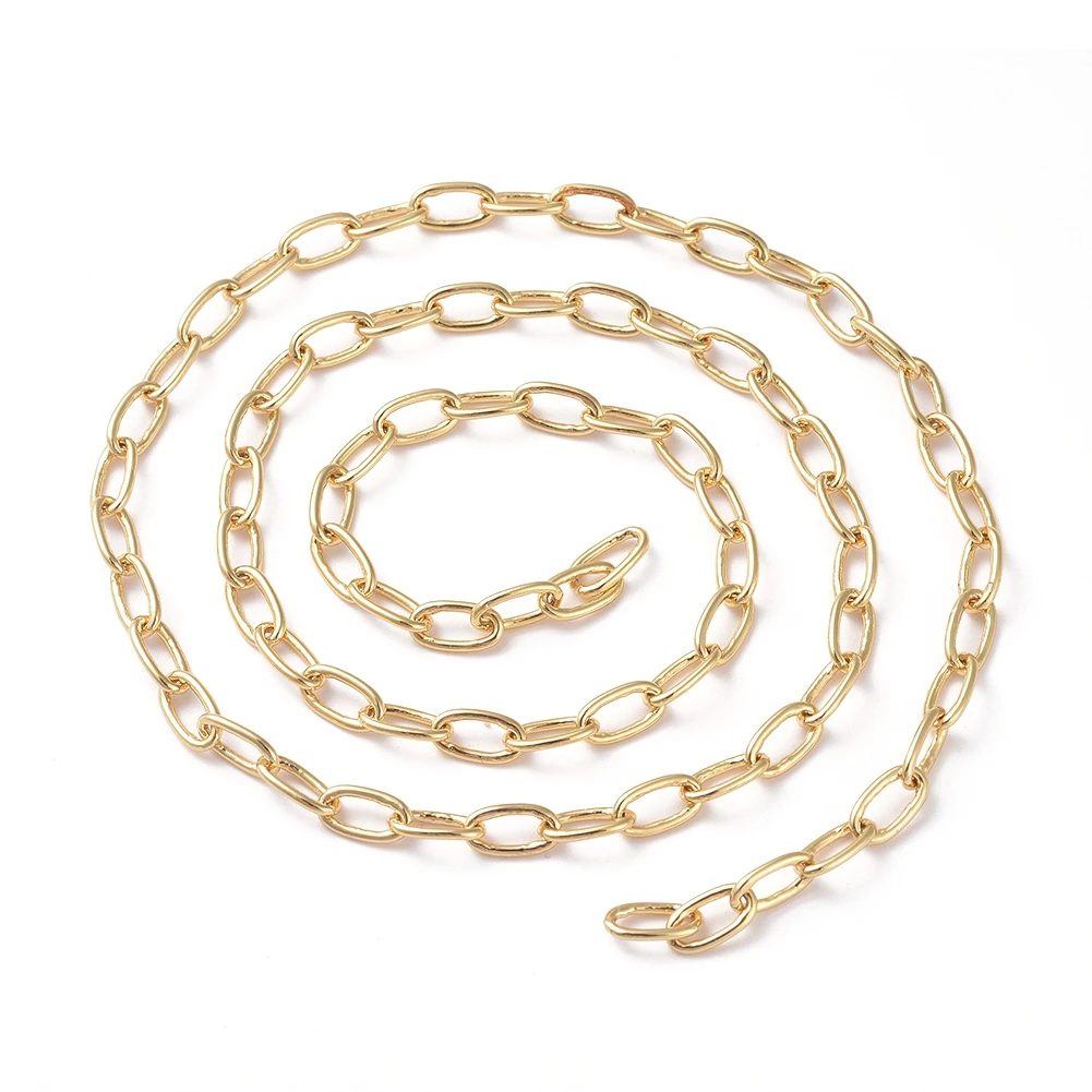 

PandaHall 8mm Brass Long-Lasting Real Gold Plated Cable Chains