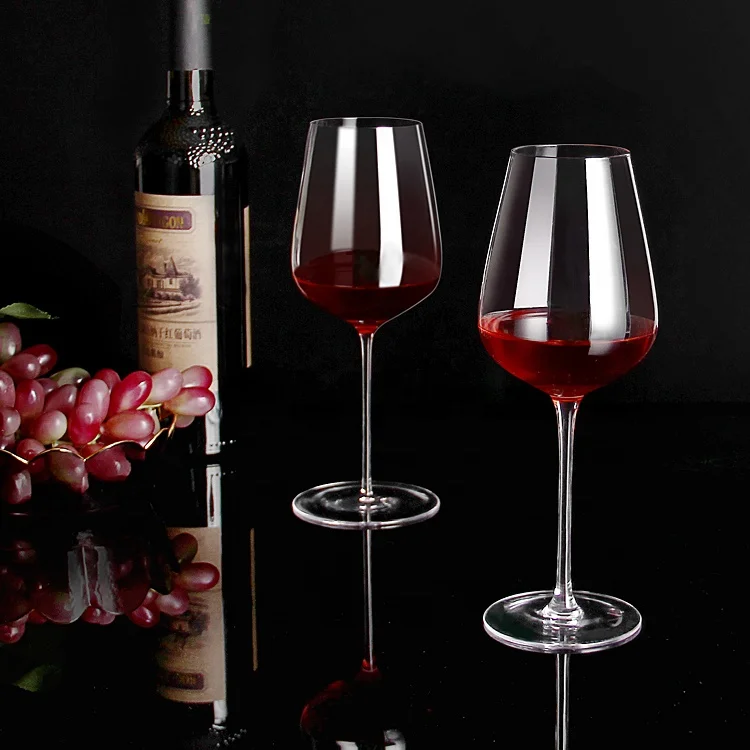 

long stem white red goblet customize wine glass, Clear