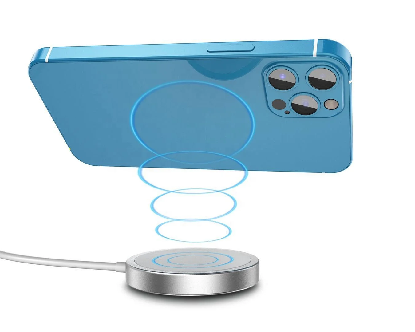 

Hot sale products 15W type c portable magnetic magnet fast charging phone Wireless charge stand for iphone 12 mini pro max, White