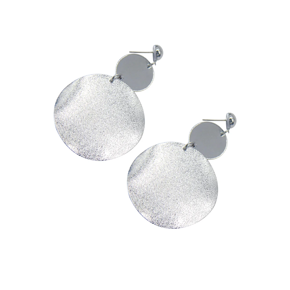 

Veijer Classic Silver Plated Earring Round Female Circle Hoop Earrings