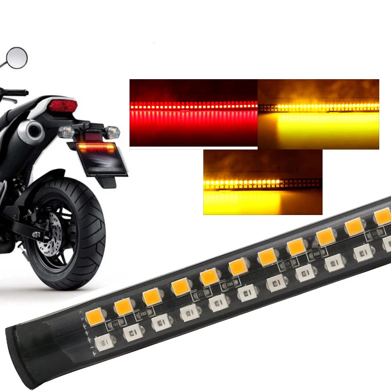 

Yosovlame 48 lights SMD motorcycle light bar LED brake light turn signal tube motorcycle license plate