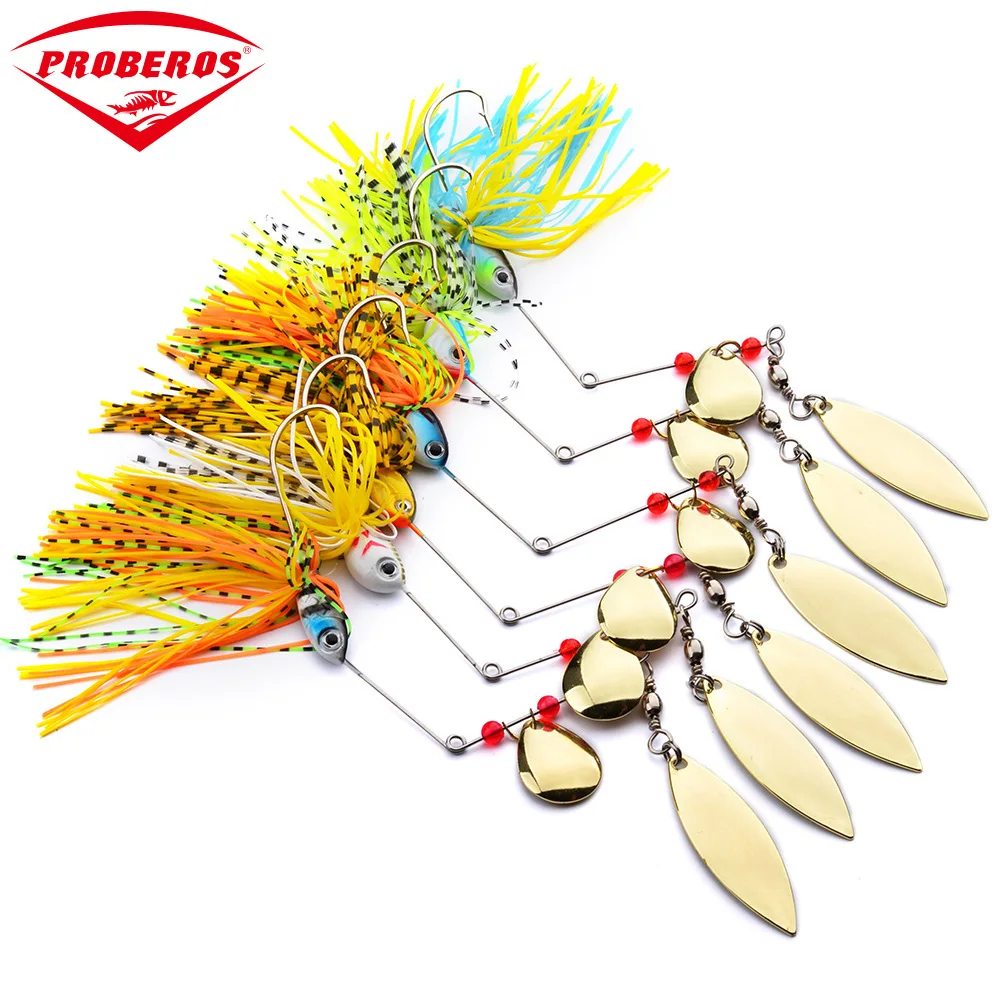 

1Pc Buzzbait Metal Spinner Bait Artificial Tassels With Hook Crankbait Jig Sequins Alloy Golden Sea Fishing Lure Wire bait Pesca