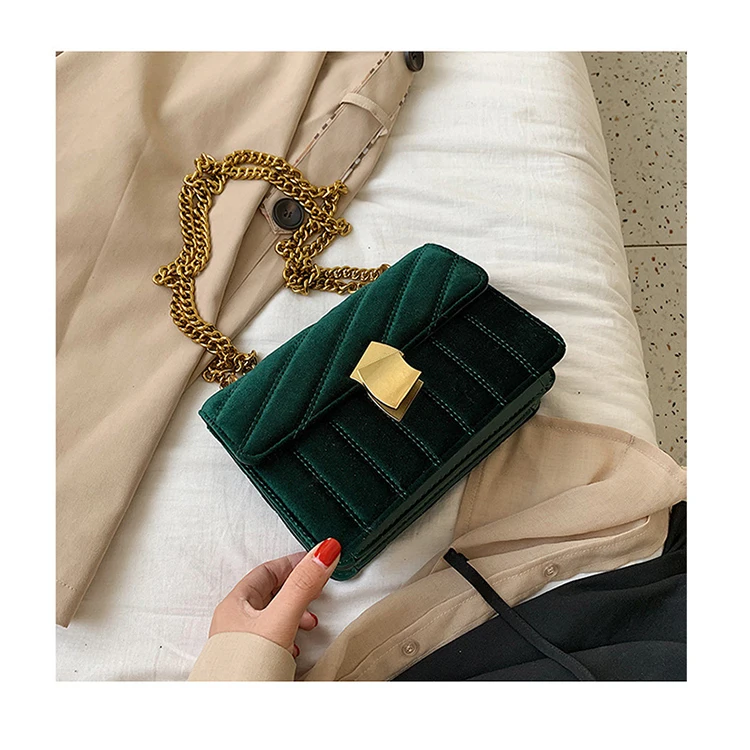 

Luxury Handbags Velvet Crossbody Bag women Vintage bag Velour Special Lock Ladies Chain Messenger Bags Designed Borse da donna