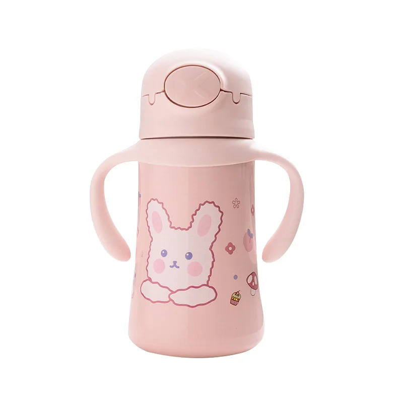 

New 360ml Cute Baby Thermos Cup Heat Preservation 316 Stainless Steel Handle Feeding Kindergarten Water Bottle