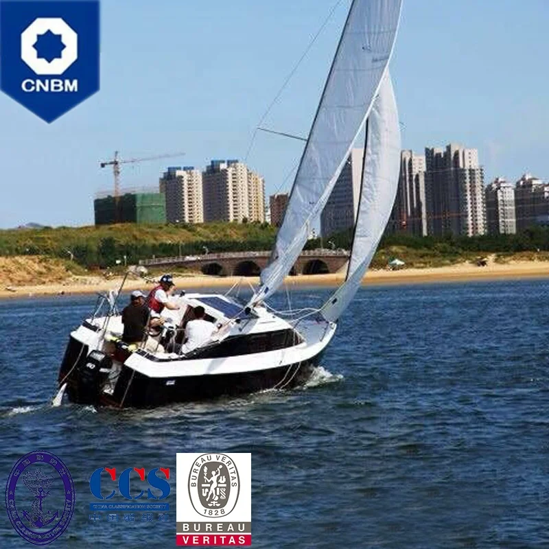 
24 ft OEM Custom Made in China Solar Panels Powered Fiberglass Racing Sailboats Sail Boat Sailing Yachts for Sale 