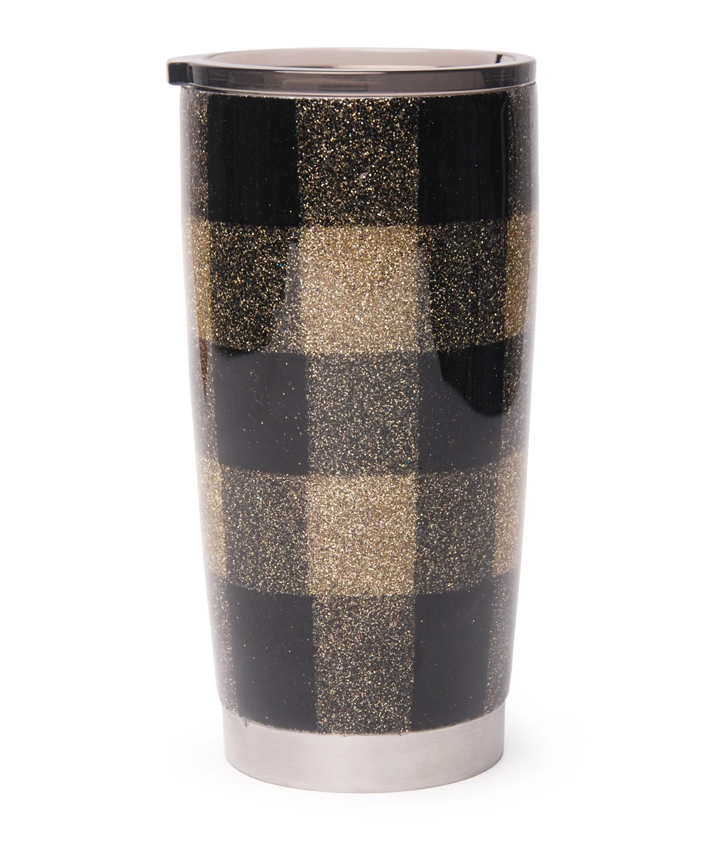 

20oz Buffalo Plaid Sweat Proof Dual Wall Vaccum Sealed Stainless Steel Tumbler with BPA Free DOM113-1172