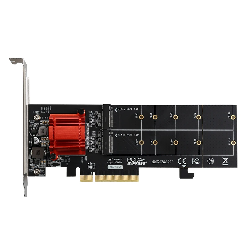

NGFF NVMe M.2 SSD to PCIe X16 X8 Expansion Card Dual M-key To Pci-e Converter