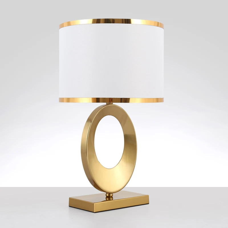 2020 modern Decorative Bedroom Bedside Marble Base Solid Brass Desk Antique Table Lamps With Shade