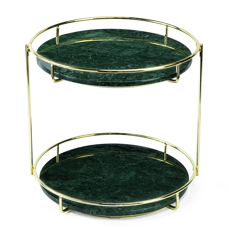 

2 Tier Nail Polish 360 Rotating Natural Marble Organizer Stand Makeup Cosmetics Storage Box Carousel Shelf Display Rack, Metal(gold plating)+marble(dark green, volakas white, black marquina)