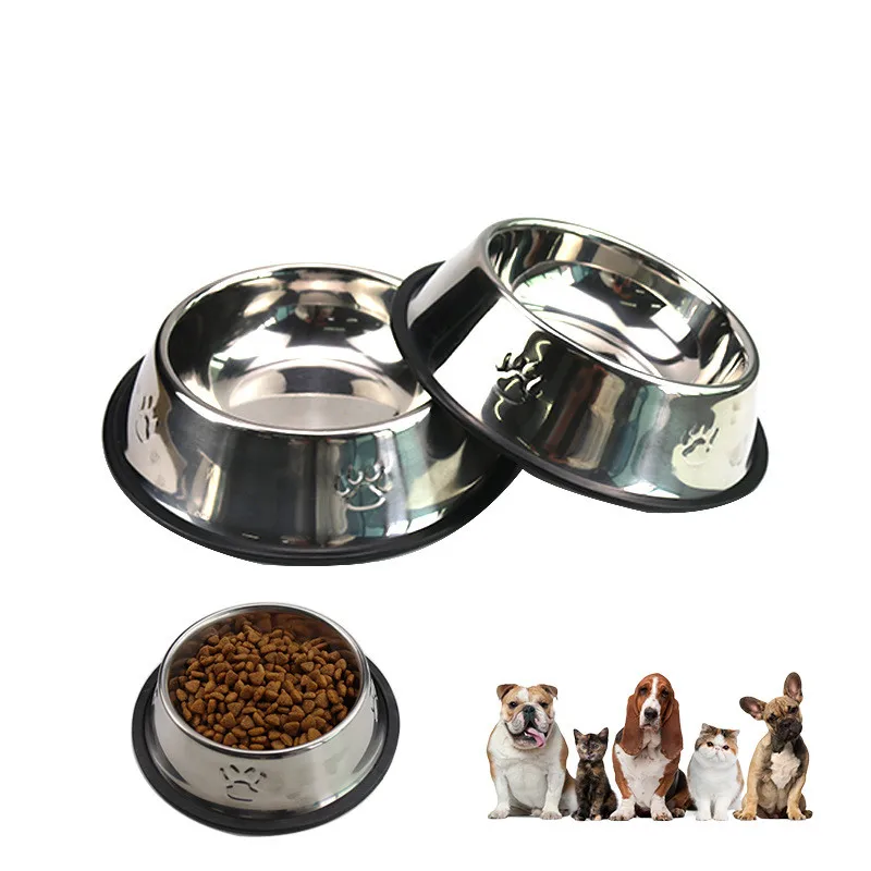 

Hot Sale Pet Food Bowl Stainless Steel Pet Bowls for Cats and Dogs, Silver