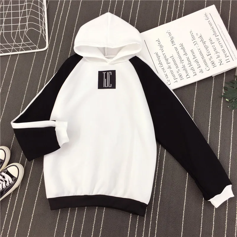 

Languid Cool Women's Sweater Autumn and Winter Loose Fashion Plush Long Sleeve Raglan Stitched Hooded Men's and Women's Sweater