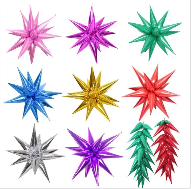 

c 12pcs Water drop cone Foil balloons Explosion Star Shape for Birthday Party Opening Ceremony Wedding Decoration Globos