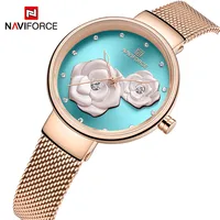 

Top Luxury Brand NAVIFORCE Ladies Watch Fashion Creative 3D Rose Women Wristwatches Casual Dress Clock Relogio Feminino 2020