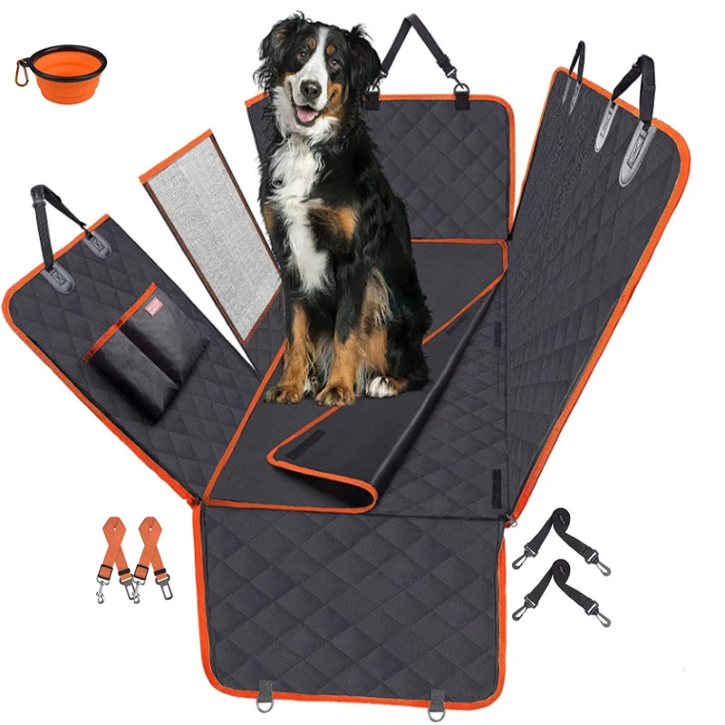 

Amazon new model Pet car anti-dirty waterproof dog mat car back row pet mat dog car seat cover
