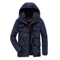 

Winter Thick Warm Wool Liner Hooded Outwear Windproof Jackets Men Coat