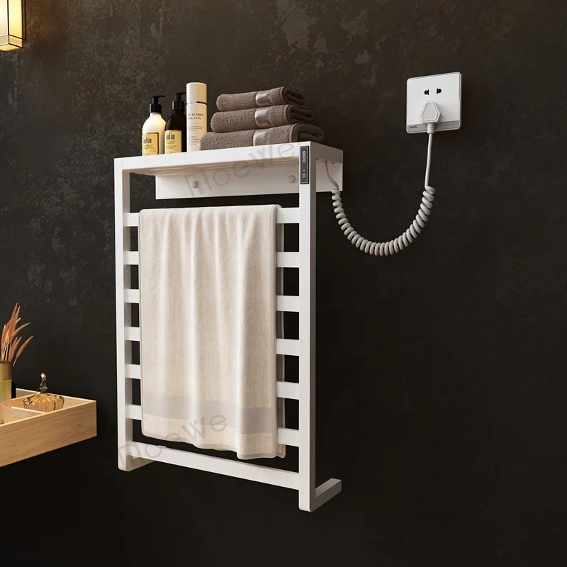 

smart home wall mounted towel dryer electric rail bathroom towel warmer rack stainless steel electric heated towel rack