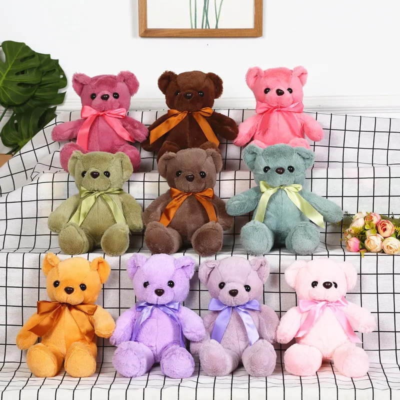 

FREE SHIPPING Wholesale Cheap Customized Logo  Colorful Valentine Teddy Bear Plush Toy Stuffed, Green,red,pin, yellow, pruple and so on