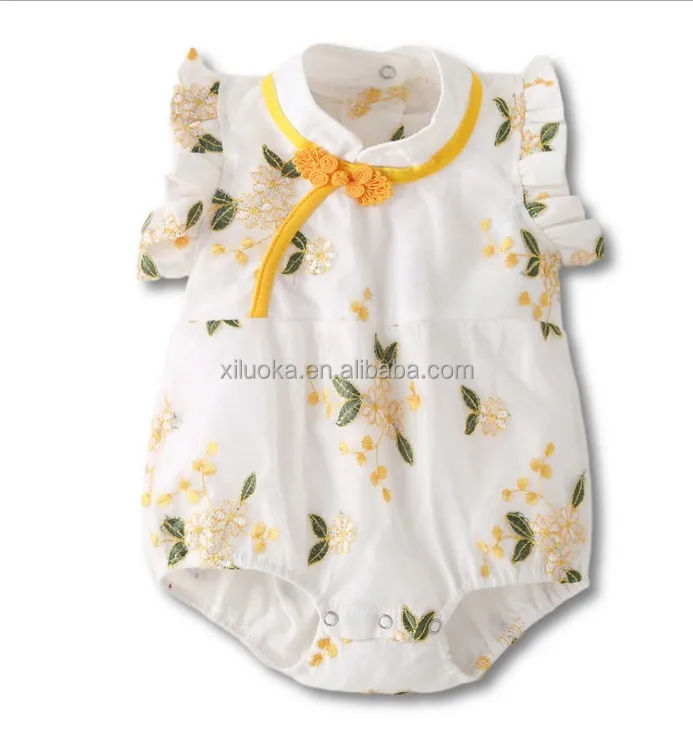 

Summer Baby Net Yarn Embroidery Baby Retro Chinese One-piece Foreign Princess Romper, Picture