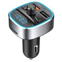 

AGETUNR T25Q Bluetooth 5.0 car fm transmitter car stereo mp3 player SD card Udisk quick charge QC 3.0 light switch design Sliver