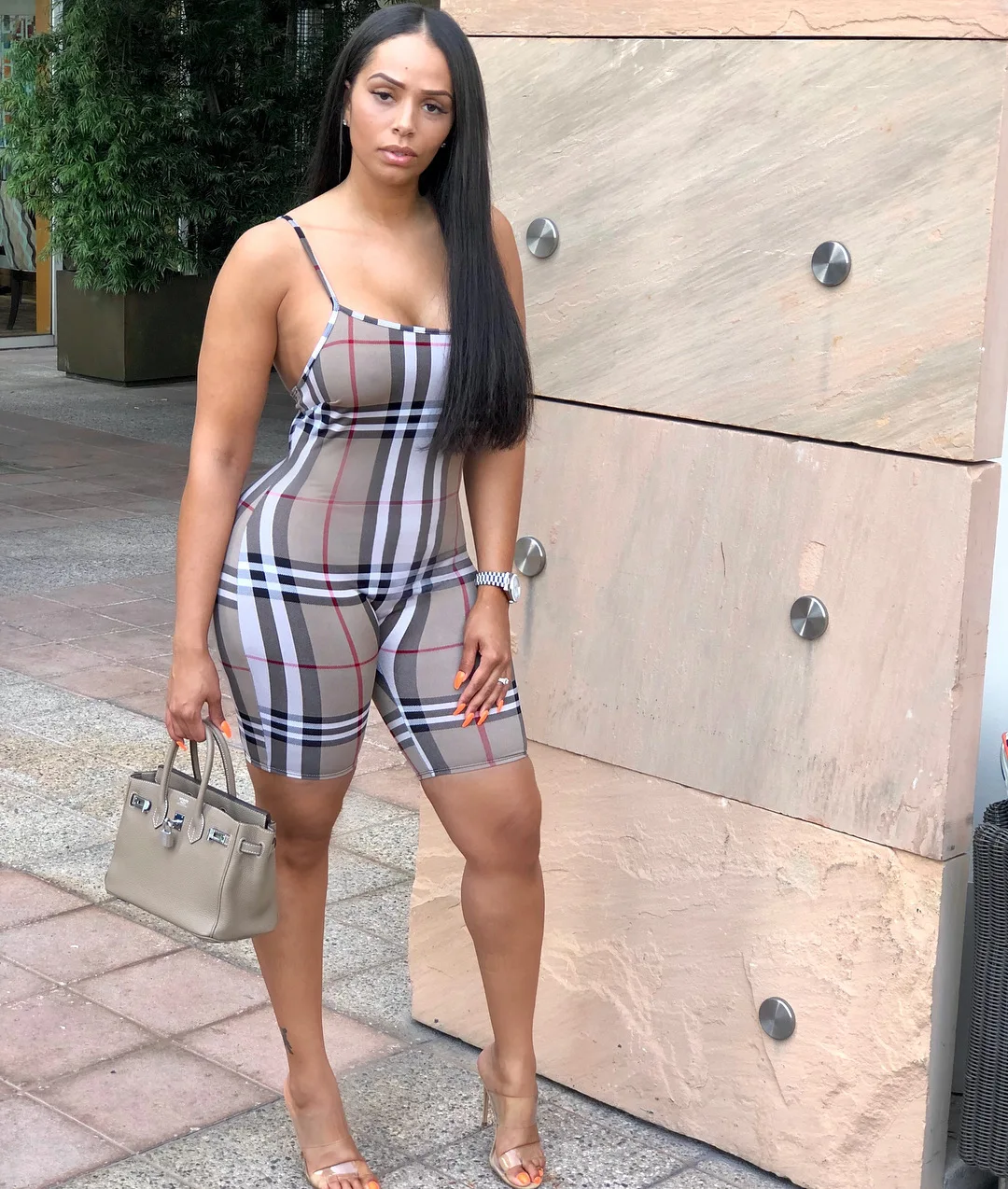 

Wholesale Lazada Women Plaid Backless Sexy Bodycon One Piece Plus Size Jumpsuits