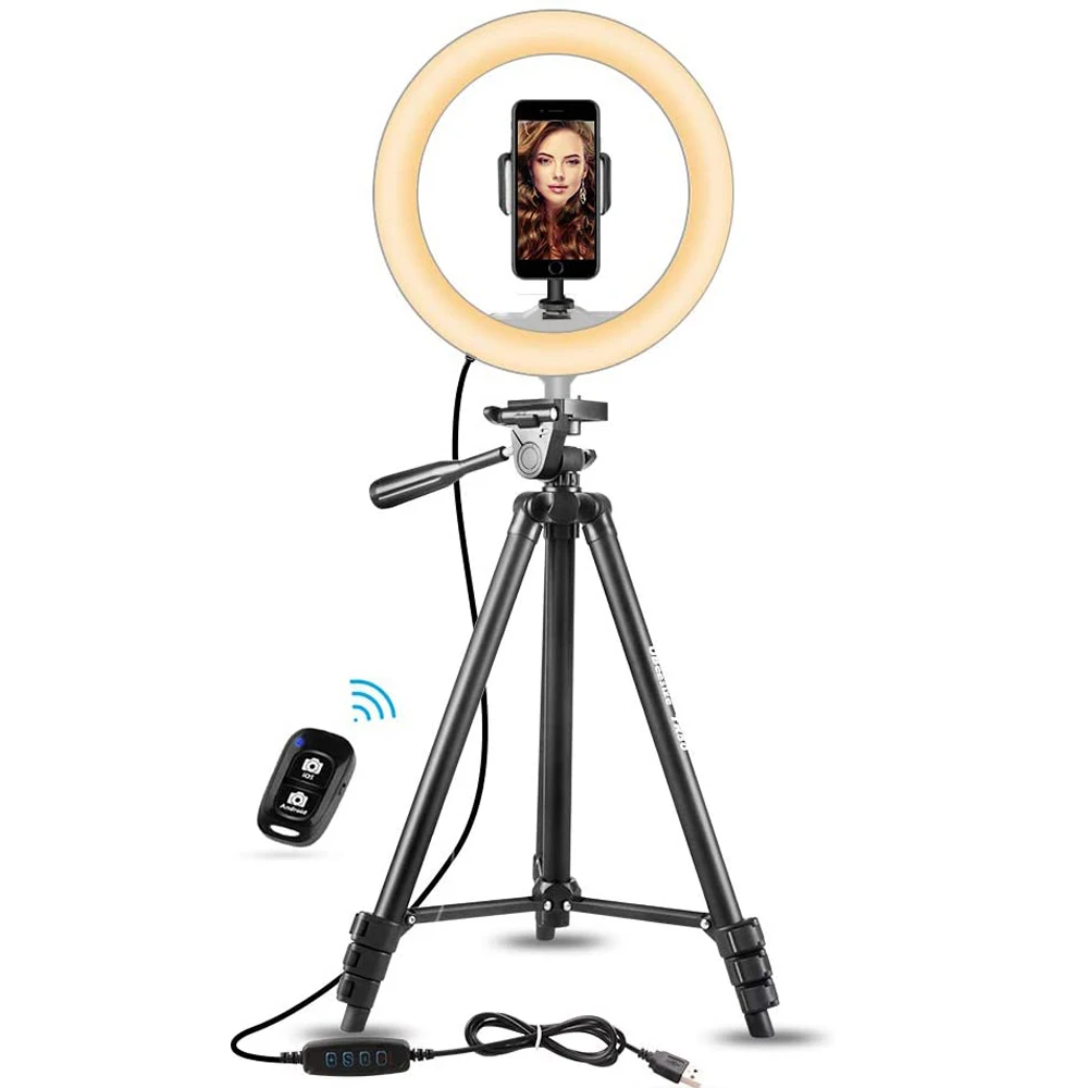 

With Tripod Stand Phone Holder 10 inch Circle LED Selfie Ring Light