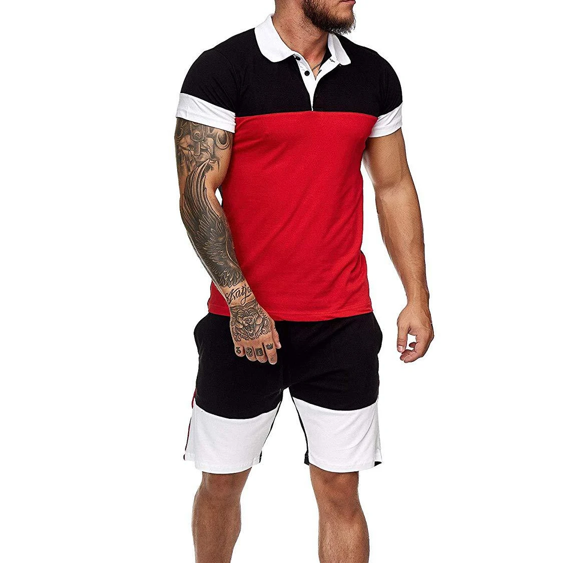 

2021 New Arrival Summer Two Pieces Plain Custom Logo Jogging sweatsuit Tracksuits Men's Shorts Set