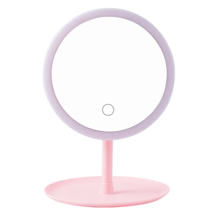 

China Made Fashion New Design Custom Logo Portable Led Desktop Makeup Mirror With Light, As pics