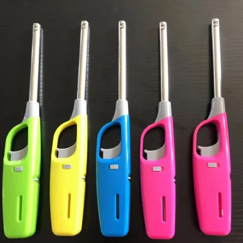 

Plastic Cheap Refillable Kitchen Lighter Child-resistant Wholesale BBQ Lighters Electric Lighter BBQ, Black red yellow optioal