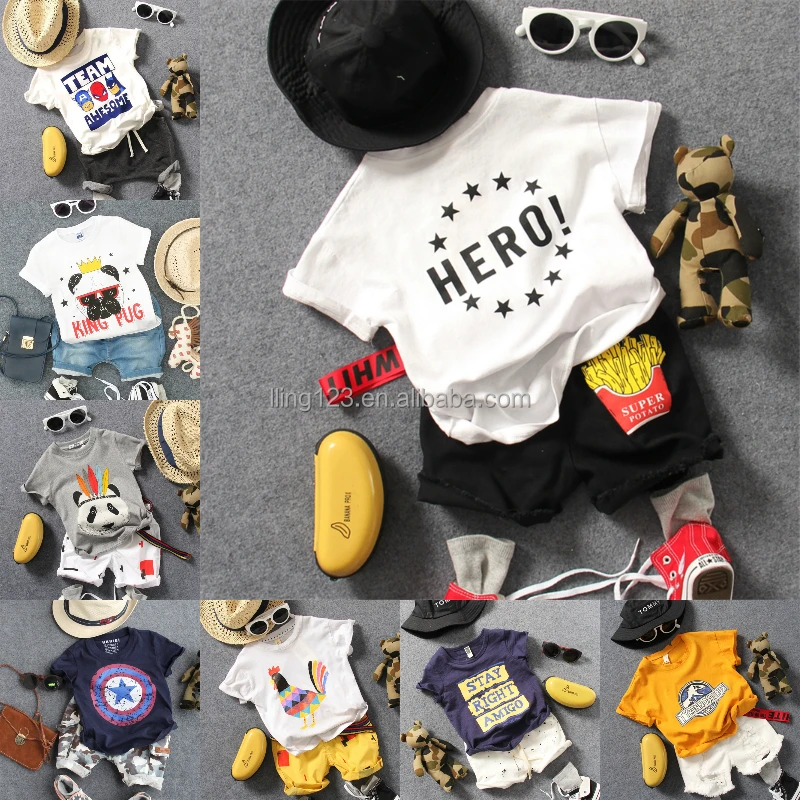 

Hot selling custom new design summer boy clothing sets 2021 baby
