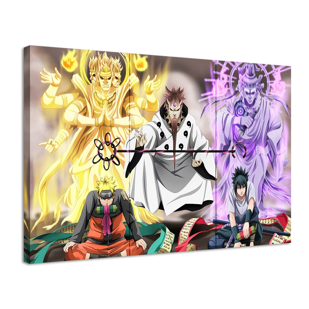 

3 Pieces Naruto Anime Poster Sasuke Oil Painting Canvas Art Wallpaper Home Decor Wall Stickers HD Print By Numbers Birthday Gift, Multiple colours