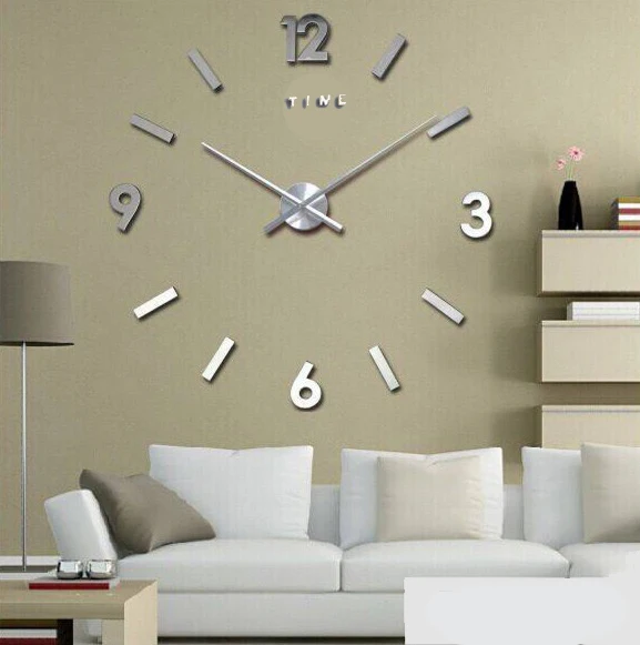 

Home Decoration Large Digital Modern Design promotional customized 3D Frameless Large DIY wall Clock