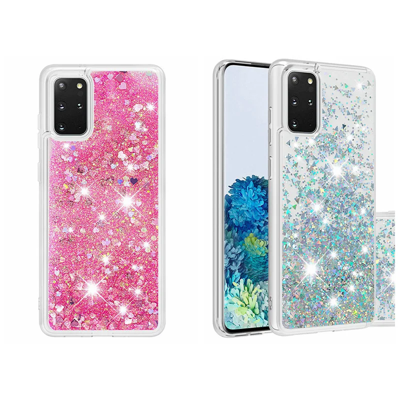 

Bling Quicksand Liquid Soft TPU Phone accessories Case For Samsung S20 Plus Ultra S10 A10 A20 A31 A11 A41 A51 A21 EU Cover, As picture