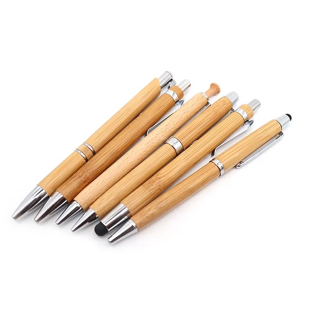 

wholesale bulk Promotional gift bamboo stylus pen wood ball pen With Custom Logo ECO Friendly ballpoint wooden Bamboo Pen