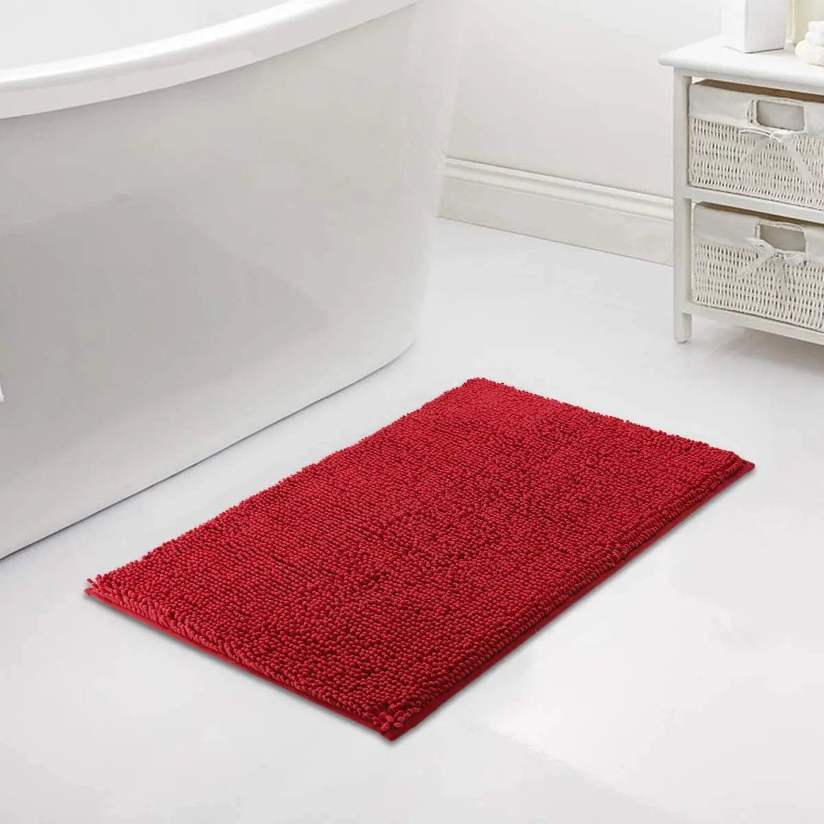

Machine Washable Non-Slip Chenille Bathroom Rug Mat Soft Shaggy Mats for Bath Room, Multi-color, support oem color