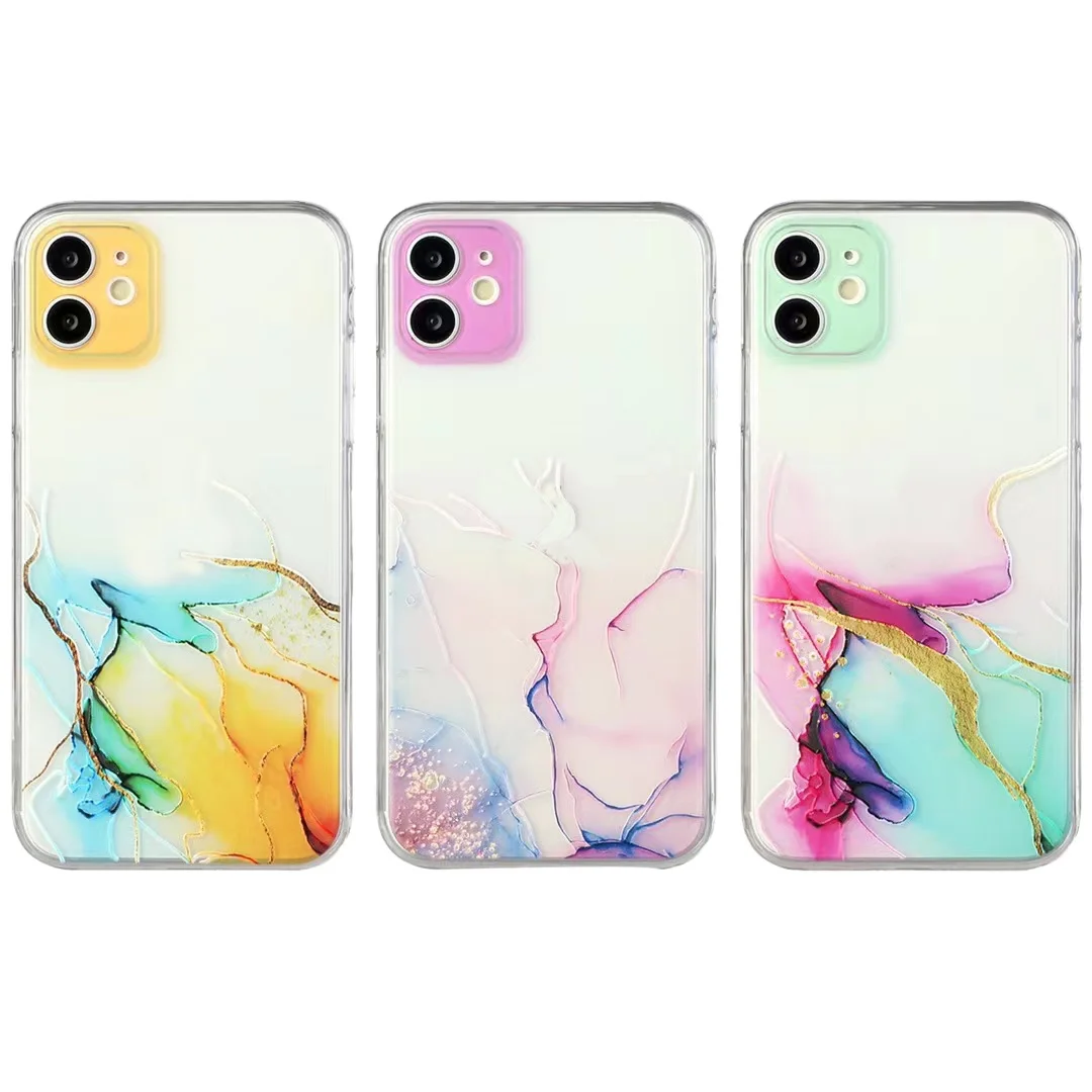 

marble pattern matte transparent cell phone cases for iphone 13 x xr xs max 11 12 pro max, 6 designs