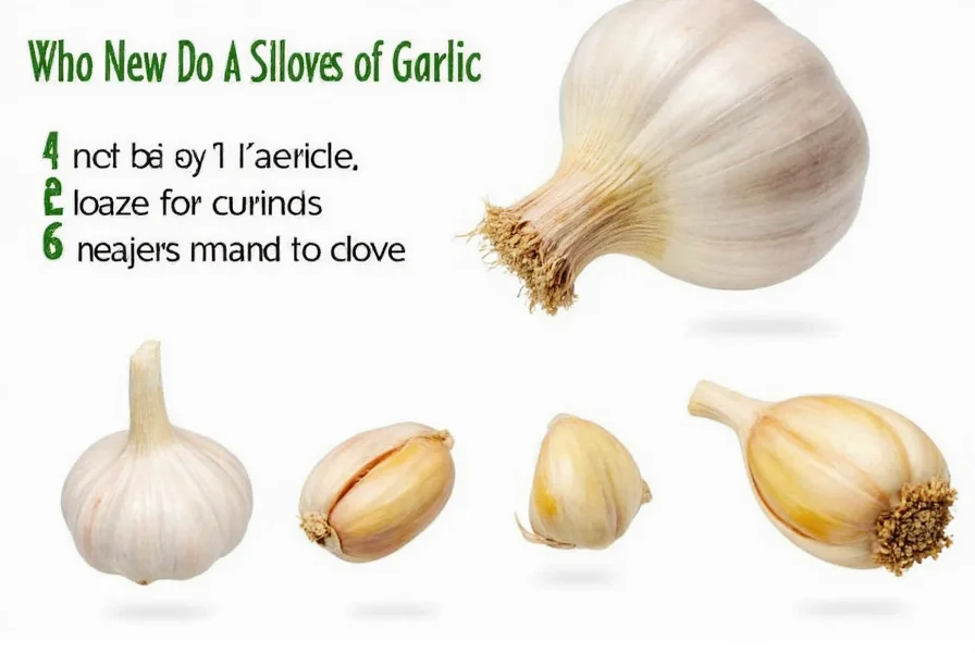 Close-up view of a single garlic clove next to a whole garlic bulb for size comparison