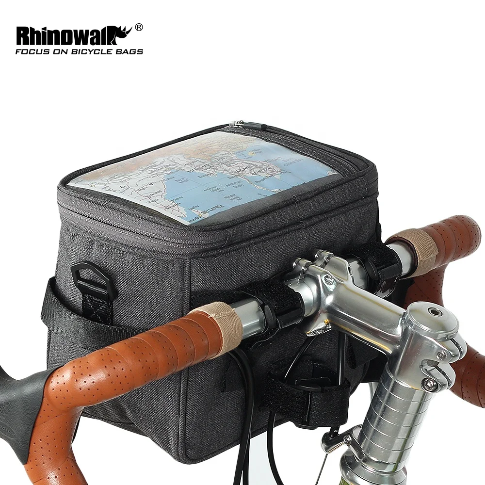 

Rhinowalk Large Capacity Waterproof Cycling Tube Bag Handlebar Basket Bike Front Frame Pannier Bicycle Bags, Grey