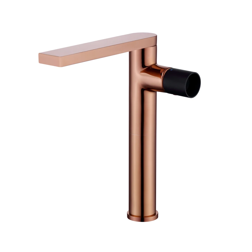 Luxury Rose Gold Finish Single Handle Brass Wash Faucet