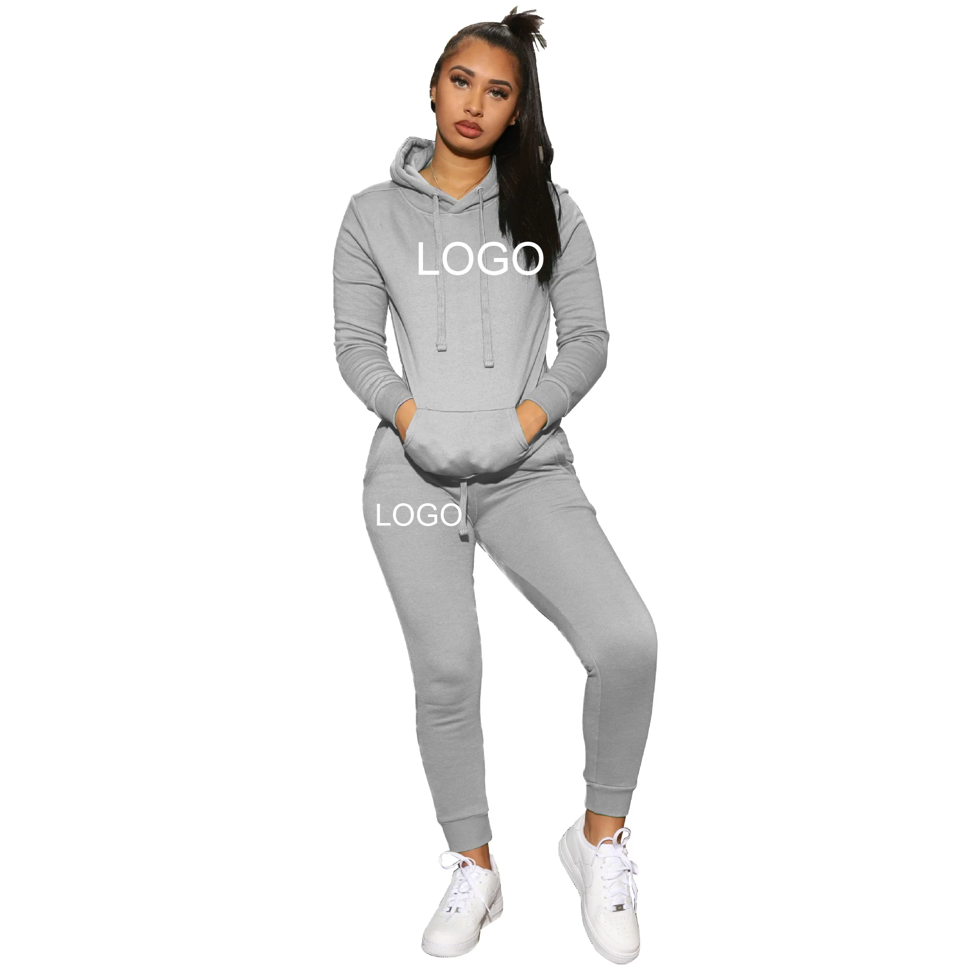 

Women logo custom 2 piece Girls' Clothing Sets Hot Style Pleated Solid Color cotton Two Piece Set Women Clothing, Different color