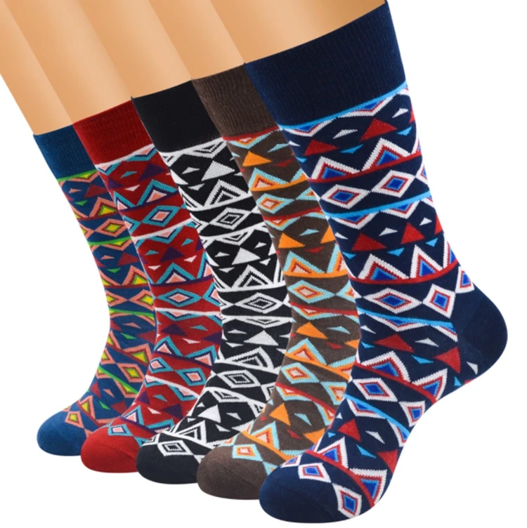 

2022 Hot Sale Long socks large size men's cotton printed socks men fashion cheap funny cotton sock, As picture
