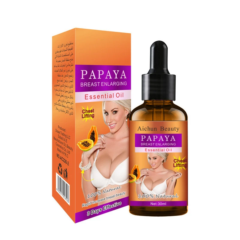 

Hot Sale Herbal Papaya Big Breast Firming Enlargement Essential Oil Lifting Up Tightening Breast Massage Oil
