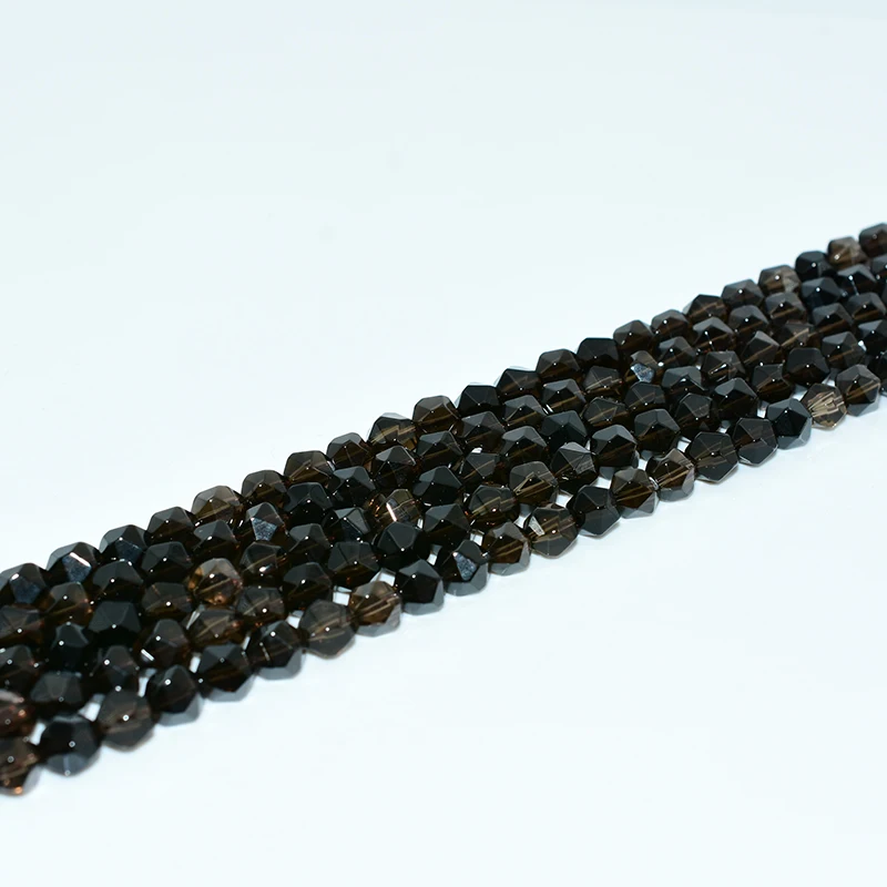 

NAPOLN Trade Insurance High Quality 6/8/10/12mm Natural Faceted Smoky Quartz Beads, Coffee