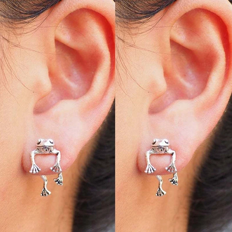 

Gothic Cute Frog Earrings Animal Punk Stud Earrings Piercing Female Korean Jewelry for Women Girls